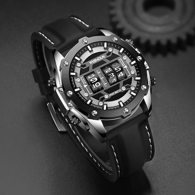 Креативные цифровые кварцевые  – обзор и цена Leather Watch Band Men