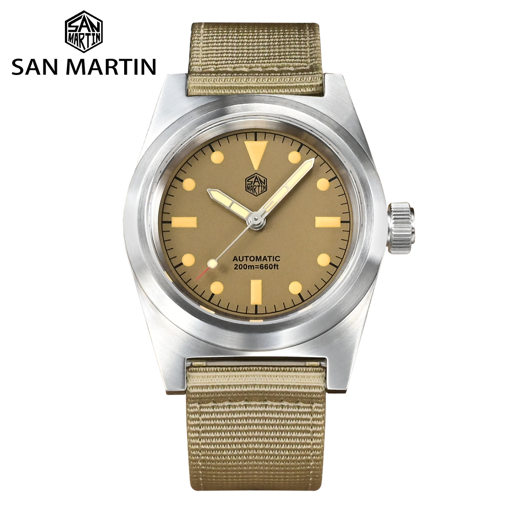 San Martin 38 мм пилотные часы – обзор и цена Tropic Strap Vintage