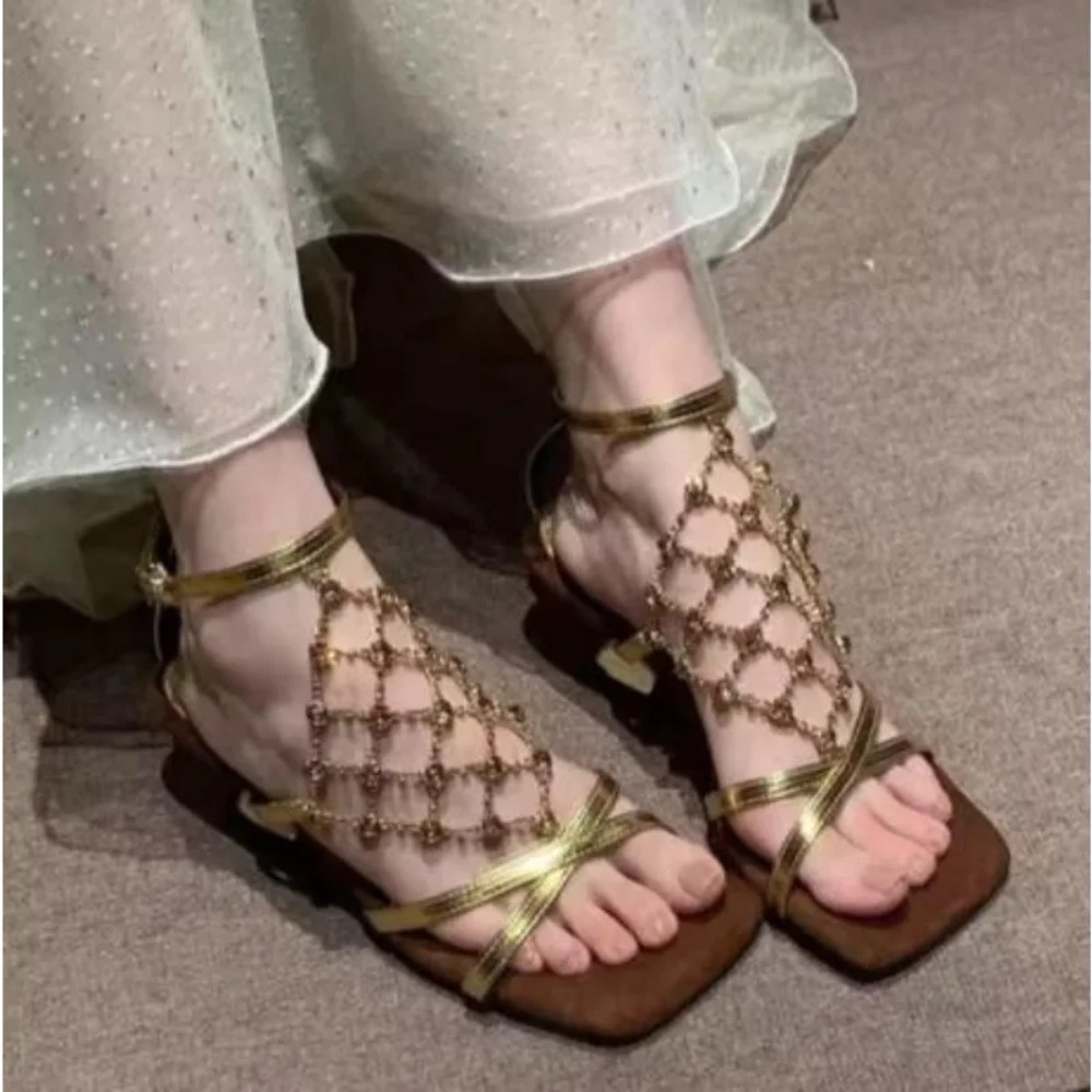 Элегантные женские летние босо – обзор и цена Mesh Strap Metal